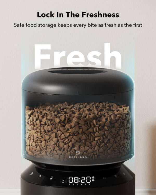 Automatic Cat Feeder, Automatic Cat Food Dispenser with Freshness Preservation, Timed Pet Feeders for Dry Food, up to 50 Portions 6 Meals per Day, Granary Pet Feeder for Cats Dogs
