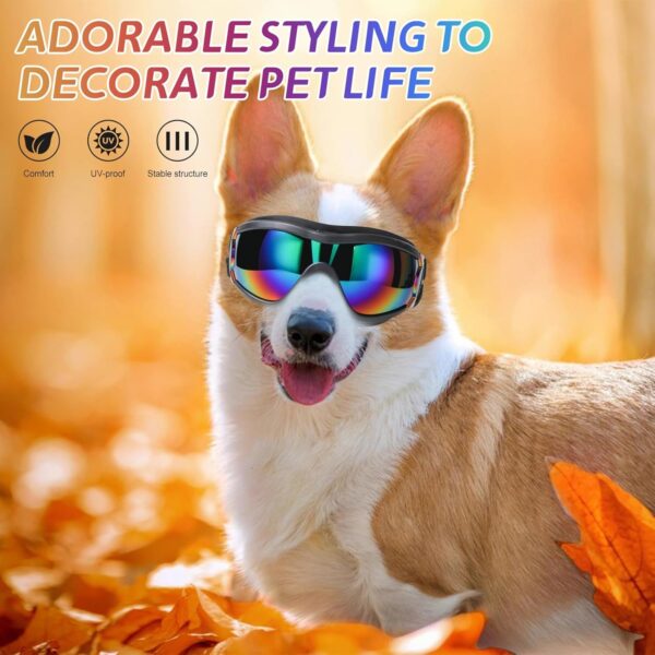 1a2a525d1db932338936350d5676463e.jpg Dog Sunglasses Dog Goggles, UV Wind Dust Fog Protection Pet Glasses Eye Wear with Adjustable Strap for Medium or Large Size (Laser)