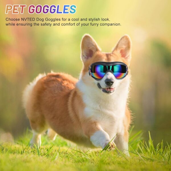 243f247c0801f88c68fd4d360960c33d.jpg Dog Sunglasses Dog Goggles, UV Wind Dust Fog Protection Pet Glasses Eye Wear with Adjustable Strap for Medium or Large Size (Laser)