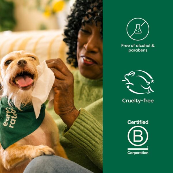 Pet Grooming Wipes for Dogs and Cats, Hypoallergenic, Cleaning and Hydrating, for Paws, Body and Butt, Unscented, 100 Count