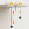 White Electric Cat Toy with Replaceable Hair Ball, Clip-On for 1 - 4M Desktop, Powered by 2AAA Batteries