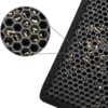 Cat Litter Mat Double Layer Waterproof Urine Proof Trapping Mat 1 Pack (Black, 24X15 Inch (Pack of 1))