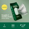 Pet Grooming Wipes for Dogs and Cats, Hypoallergenic, Cleaning and Hydrating, for Paws, Body and Butt, Unscented, 100 Count