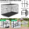 Dog Crate Dog Cage Dog Kennel Metal Wire Double-Door Folding Pet Animal Pet Cage with Plastic Tray and Handle for Small Dogs,24 Inches