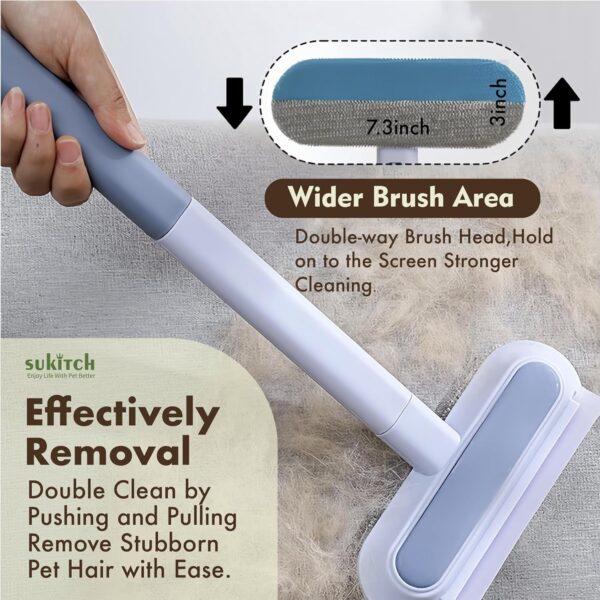Pet Hair Remover for Couch, Grey, 17.7Inch, Durable, Reusable, Washable Lint Cleaner for Dog and Cat Hair, Gentle on Furniture, Effective on Carpets, Clothing, Bedding