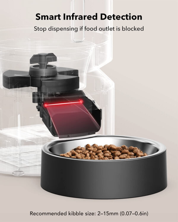Automatic Cat Feeder, Automatic Cat Food Dispenser with Freshness Preservation, Timed Pet Feeders for Dry Food, up to 50 Portions 6 Meals per Day, Granary Pet Feeder for Cats Dogs