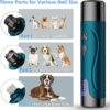 Dog Nail Grinder, Dog Nail Trimmers and Clippers Kit, Super Quiet Electric Pet Nail Grinder, Rechargeable, for Small Large Dogs & Cats Toenail & Claw Grooming,3 Speeds (A-Dark Blue)