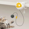 White Electric Cat Toy with Replaceable Hair Ball, Clip-On for 1 - 4M Desktop, Powered by 2AAA Batteries