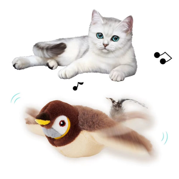 4d1ba9ee379e772d3070186b03de3ff5.jpg Interactive Cat Toys Flapping Wings(No Flying) Sparrow Catnip Toys Simulated Chirping Bird with Vibration Sensor for Cats