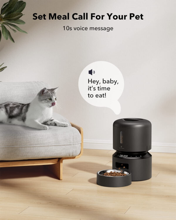Automatic Cat Feeder, Automatic Cat Food Dispenser with Freshness Preservation, Timed Pet Feeders for Dry Food, up to 50 Portions 6 Meals per Day, Granary Pet Feeder for Cats Dogs