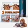 Dog Nail Grinder, Dog Nail Trimmers and Clippers Kit, Super Quiet Electric Pet Nail Grinder, Rechargeable, for Small Large Dogs & Cats Toenail & Claw Grooming,3 Speeds (A-Dark Blue)