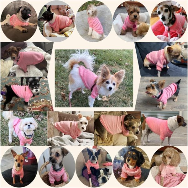 Dog Clothes Dogs Sweater Soft Puppies Clothing Winter Puppy Sweaters Warm Outfit for Dogs Small XXS XS Cat Apparel (Pink, XS)