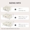 Cute Couch for Pets - Fluffy Cat Sofa with Premium Soft Corduroy Fleece, Fuzzy Couch Bed with Removable Washable Cover, Supportive Cat Chair for Indoor Cats, 24Inch, Cream