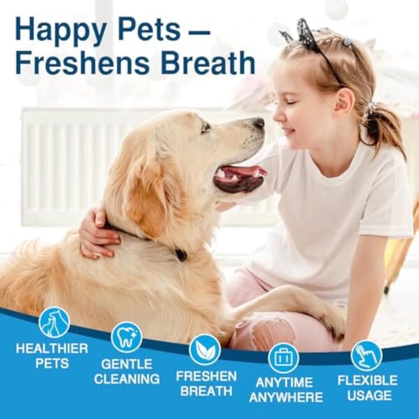 Dog Tooth & Ear Cleaning Wipes, Pet Dental Care Finger Wipes for Dogs&Cats - Reduces Plaque and Freshens Breath(50Pcs)