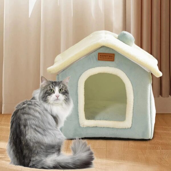 Foldable Cat/dog Pet Nest Detachable and Washable Cat House Dog House Indoor Cat Nest Suitable for Small and Medium-sized Pets