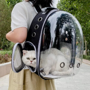 Large Capacity Baisher Pet Carrier Backpack, Durable Transparent PC Material, Zip Closure, Space Capsule Design for Cats