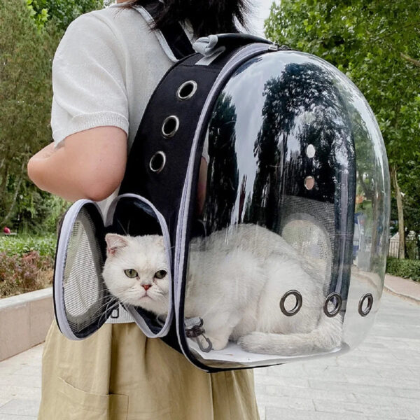 Large Capacity Baisher Pet Carrier Backpack, Durable Transparent PC Material, Zip Closure, Space Capsule Design for Cats