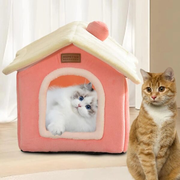 Foldable Cat/dog Pet Nest Detachable and Washable Cat House Dog House Indoor Cat Nest Suitable for Small and Medium-sized Pets