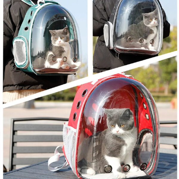 Large Capacity Baisher Pet Carrier Backpack, Durable Transparent PC Material, Zip Closure, Space Capsule Design for Cats