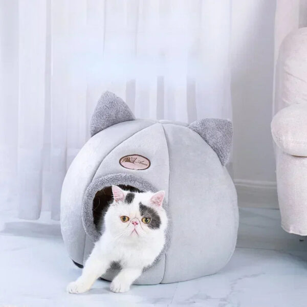 Pet bed with cat ears cat bed for small medium large cats Keep warm in winter  Comfortable and soft Machine washable
