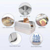 Stainless Steel Cat Litter Box with Lid, 20" L X 14.2" W X 11.8" H, Extra Large Litter Box for Big Cats with High Sided