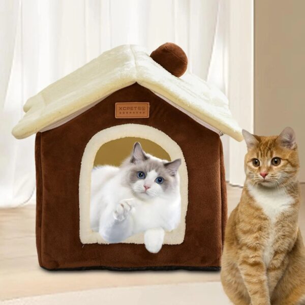 Foldable Cat/dog Pet Nest Detachable and Washable Cat House Dog House Indoor Cat Nest Suitable for Small and Medium-sized Pets