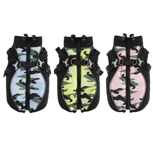 Pet Clothes Warm Dog Vest Coat for Small Dogs Winter Waterproof Pets Dog Jacket With Harness French Bulldog Chihuahua Outfit
