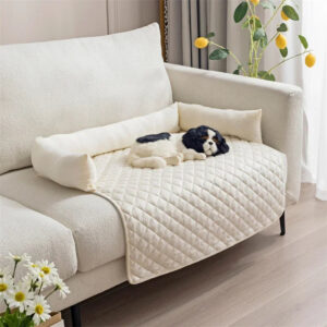Waterproof Pet Dog Bed Blanket Mat Dog Sofa Couch Slipcover Pet Pad with Neck Pillow Washable Cat Calming Nest for Travel Home