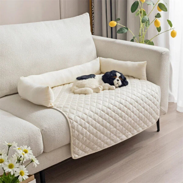 Waterproof Pet Dog Bed Blanket Mat Dog Sofa Couch Slipcover Pet Pad with Neck Pillow Washable Cat Calming Nest for Travel Home