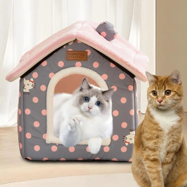 Foldable Cat/dog Pet Nest Detachable and Washable Cat House Dog House Indoor Cat Nest Suitable for Small and Medium-sized Pets
