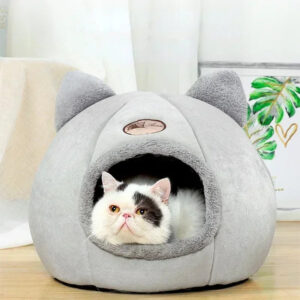 Pet bed with cat ears cat bed for small medium large cats Keep warm in winter  Comfortable and soft Machine washable