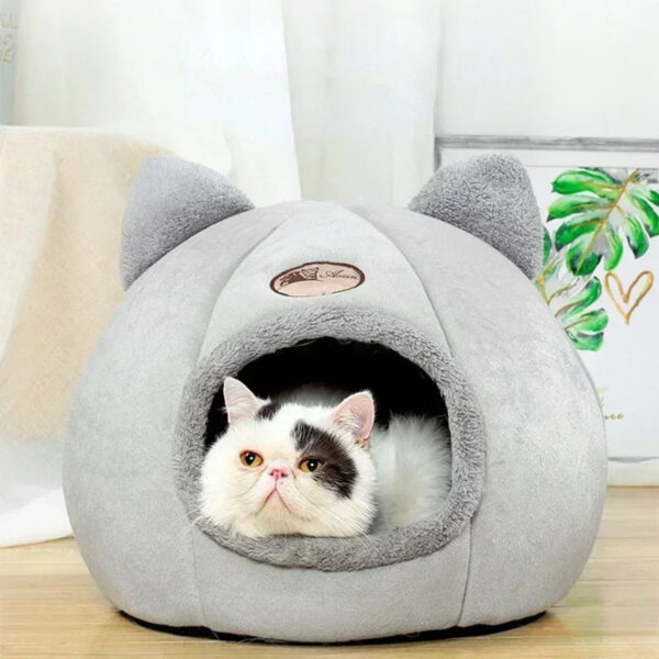 Pet bed with cat ears cat bed for small medium large cats Keep warm in winter  Comfortable and soft Machine washable