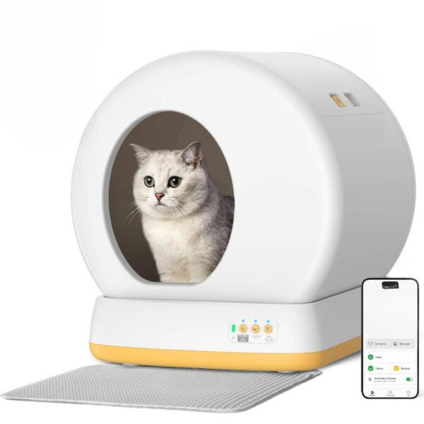 Self-Cleaning Cat Litter Box, Advanced Safety System Automatic Cat Litter Box Perfect for Multi Cats