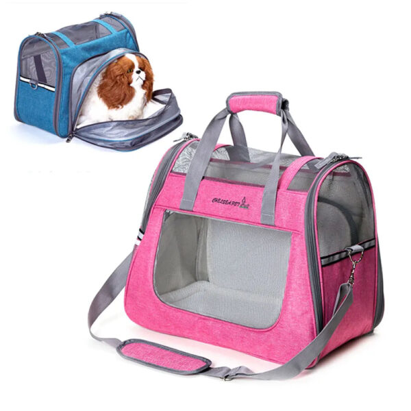 Dog Carrier Bag Soft Side Backpack Cat Pet Carriers Dog Travel Bags Airline Approved Transport For Small Dogs Cats Outgoing