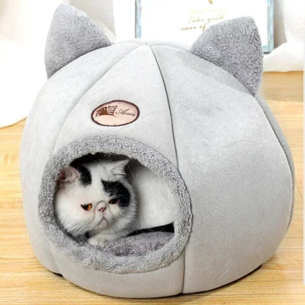 Pet bed with cat ears cat bed for small medium large cats Keep warm in winter  Comfortable and soft Machine washable