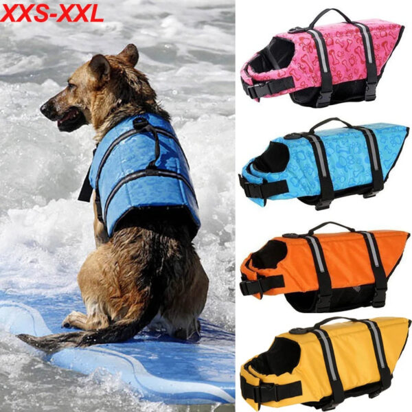 Adjustable Dog Life Jacket with Rescue Handle Sport Safety Rescue Vest Dog Clothes  Puppy Float Swimming Suit for All Pet Dogs