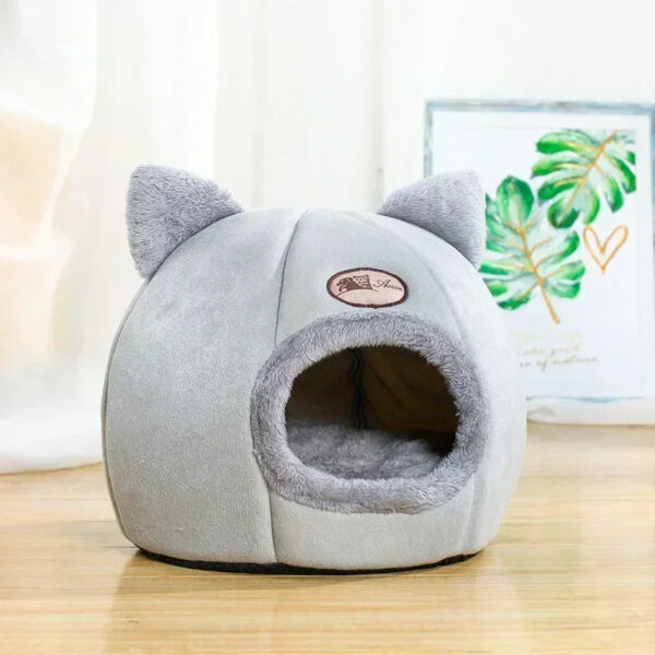 Pet bed with cat ears cat bed for small medium large cats Keep warm in winter  Comfortable and soft Machine washable