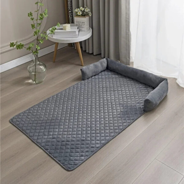 Waterproof Pet Dog Bed Blanket Mat Dog Sofa Couch Slipcover Pet Pad with Neck Pillow Washable Cat Calming Nest for Travel Home
