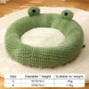Pet Cat Bed Small Dog Bed Plush Round Cartoon Frog Mat Winter Warm Deep Sleep Comfort Soft Breathable Cat Dog House Pet Supplies