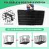 Dog Crate Dog Cage Dog Kennel Metal Wire Double-Door Folding Pet Animal Pet Cage with Plastic Tray and Handle for Small Dogs,24 Inches