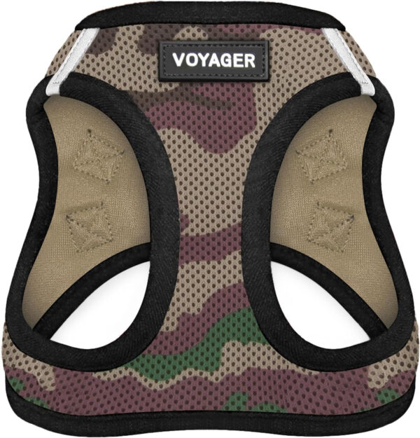 Voyager Step-In Air Dog Harness - All Weather Mesh, Reflective, No Pull Harness for Small, Medium Dogs, Cats - Secure with Hook & Loop Fastener, Buckle, Double D-Rings - Army/Black Trim, XXXS