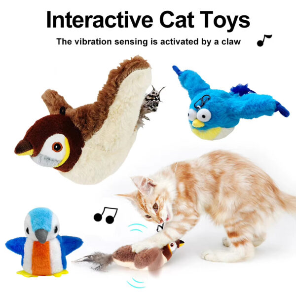 c60ce6e9f82a41ab102a4a9248963529.jpg Interactive Cat Toys Flapping Wings(No Flying) Sparrow Catnip Toys Simulated Chirping Bird with Vibration Sensor for Cats