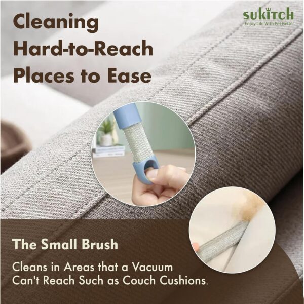 Pet Hair Remover for Couch, Grey, 17.7Inch, Durable, Reusable, Washable Lint Cleaner for Dog and Cat Hair, Gentle on Furniture, Effective on Carpets, Clothing, Bedding