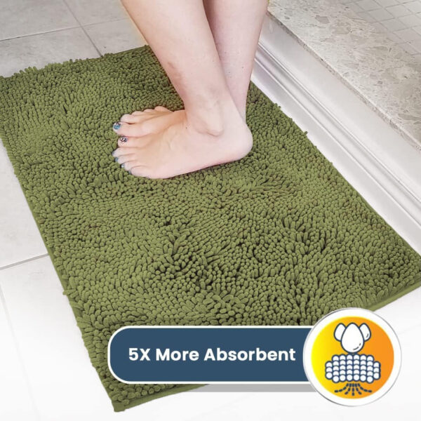 ® Original Dog Door Mat for Muddy Paws, Super Absorbent Microfiber, Non-Slip Washable Pet Rug, Quick Dry Chenille Entryway Carpet, Machine Washable Indoor Outdoor Mat, Army Green 18"X28"
