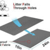 Cat Litter Mat Double Layer Waterproof Urine Proof Trapping Mat 1 Pack (Black, 24X15 Inch (Pack of 1))