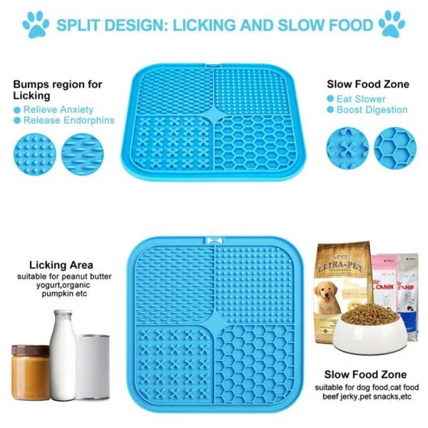 Licking Mat Slow Feeder for Dogs and Cats, Premium Lick Pad with Suction Cups for Dog Anxiety Relief, Slow Feeder Dog Bowls