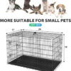 Dog Crate Dog Cage Dog Kennel Metal Wire Double-Door Folding Pet Animal Pet Cage with Plastic Tray and Handle for Small Dogs,24 Inches