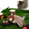 Interactive Cat Toys Flapping Wings(No Flying) Sparrow Catnip Toys Simulated Chirping Bird with Vibration Sensor for Cats