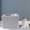 Enclosed Cat Kitty Litter Box with Scoop, Top and Front Entry Litter Box with Lid, Foldable Covered Cat Litter Box