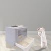 Enclosed Cat Kitty Litter Box with Scoop, Top and Front Entry Litter Box with Lid, Foldable Covered Cat Litter Box